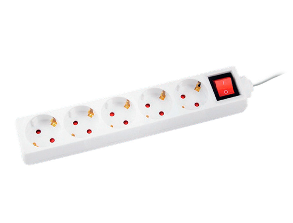 EXTENSAO Q-CONNECT 5 TOMADAS DE CORRENTE COM INTERRUPTOR COMPRIMENTO CABO 1,5 MT COR BRANCO