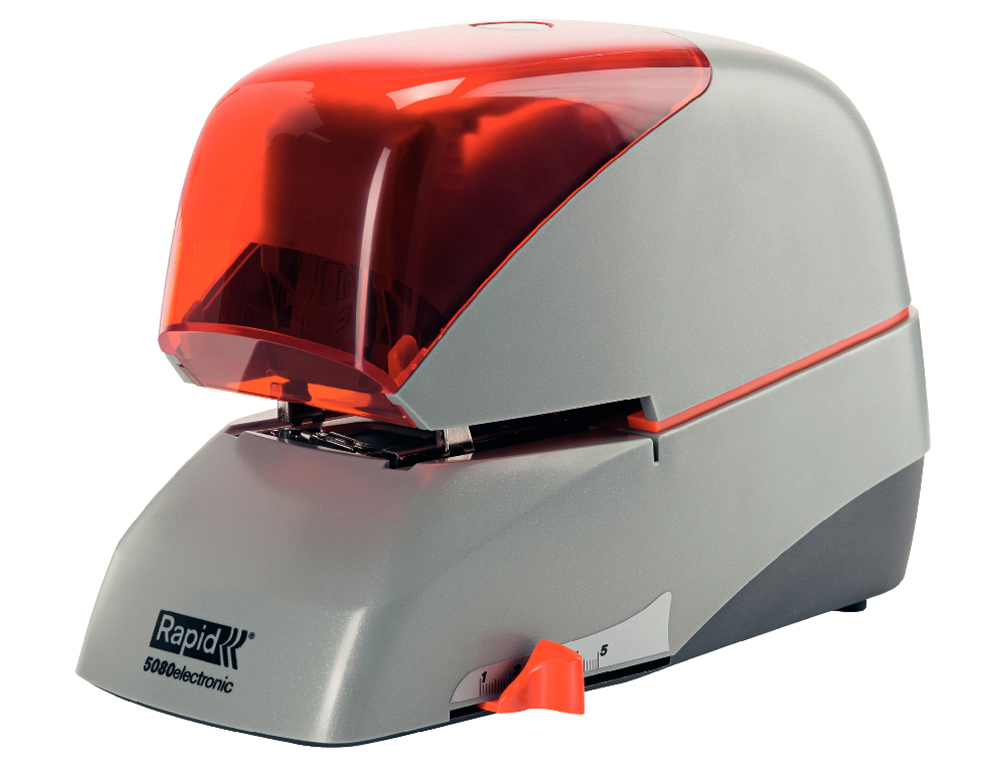 AGRAFADOR RAPID 5080E ELETRICO BRANCO/PRETO CAPACIDADE 80 FOLHAS USA AGRAFES CASSETE 5080