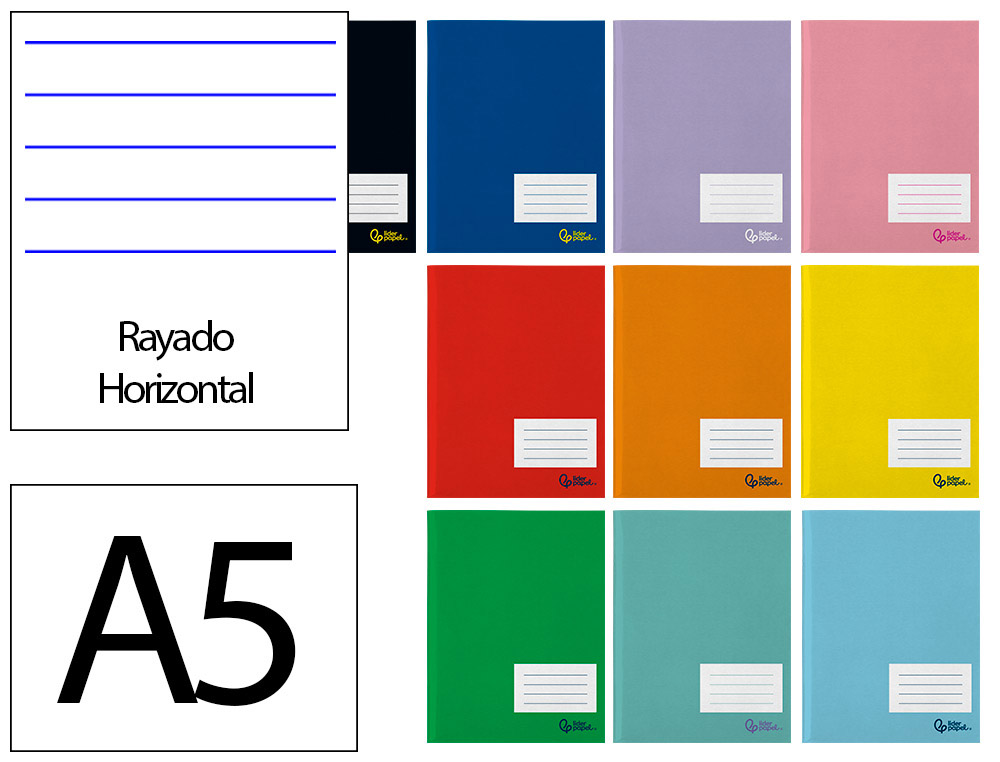 LIBRETA LIDERPAPEL SMART A5 PLUS 80 HOJAS 75G/M2 HORIZONTAL CON MARGEN