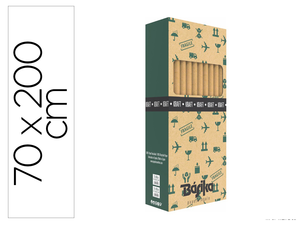 PAPEL FANTASIA BASIKA KRAFT LISO ROLO LARGURA 70 CM COMPRIMENTO 2 MT GRAMAGEM 50 GR
