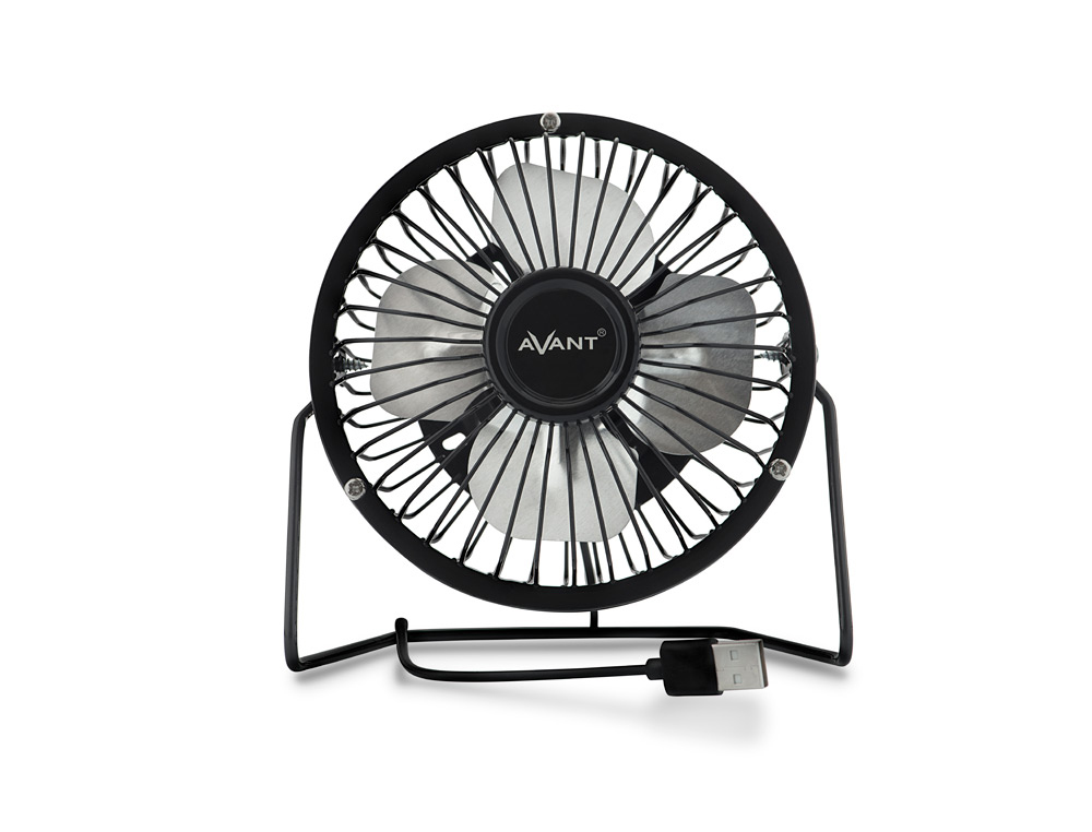 VENTILADOR SECRETARIA AVANT 3W DIAMETRO 100 MM ALIMENTACAO USB COMPRIMENTO CABO 1 MT COR PRETO