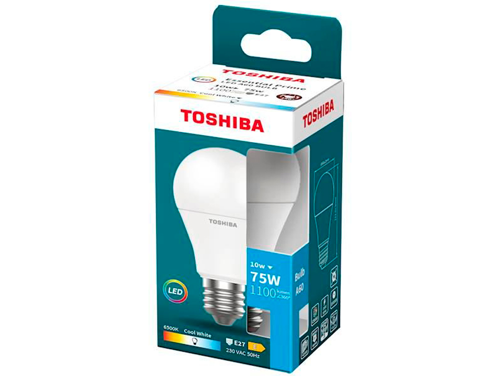 LAMPADA LED TOSHIBA ESSENTIAL A60 E27 10W LUZ FRIA 6500K