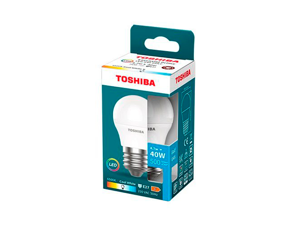 LAMPADA LED TOSHIBA ESSENTIAL G45 E27 4.7W LUZ FRIA 6500K