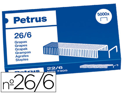 AGRAFES PETRUS COBREADO 26/6 CAIXA 5000 UNIDADES