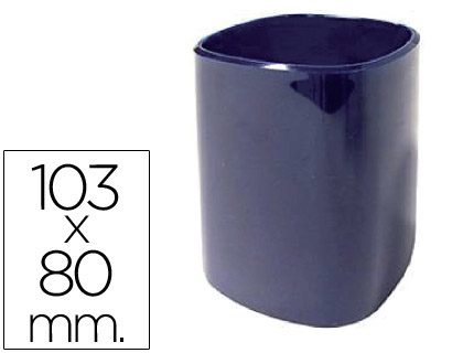 PORTA LAPIS REDONDO DE PLASTICO AZUL