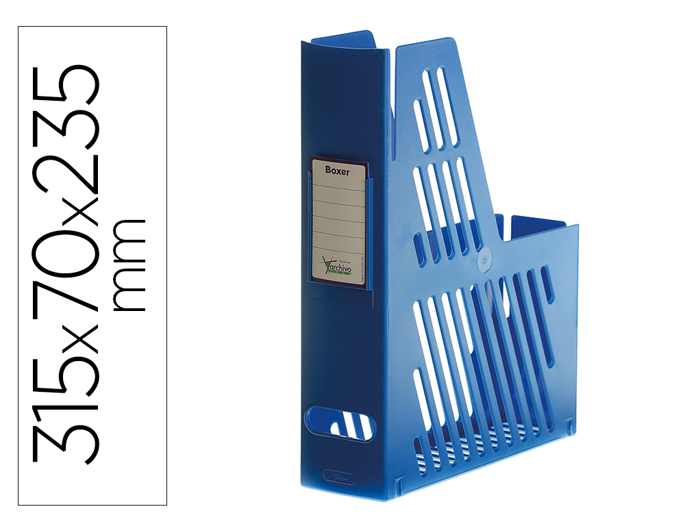 PORTA REVISTAS ARCHIVO 2000 DE PLASTICO COM IDENTIFICACAO, AZUL