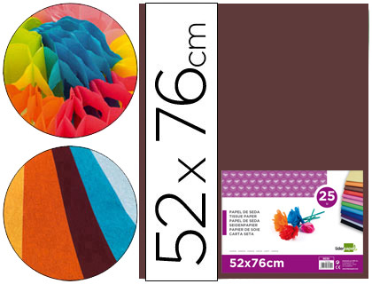 PAPEL SEDA LIDERPAPEL 52 X 76 CM 18 GR CASTANHO EMBALAGEM DE 25 FOLHAS