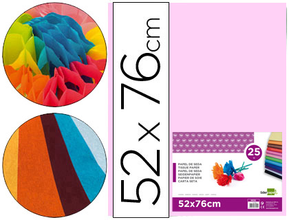 PAPEL SEDA LIDERPAPEL 52 X 76 CM 18 GR ROSA EMBALAGEM DE 25 FOLHAS