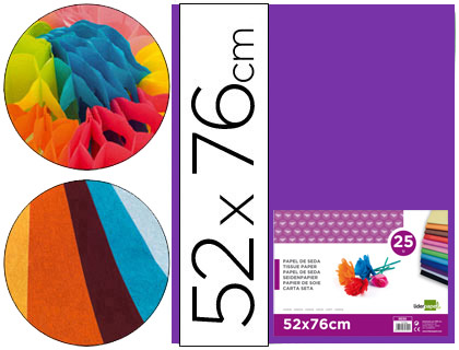 PAPEL SEDA LIDERPAPEL 52 X 76 CM 18 GR VIOLETA EMBALAGEM DE 25 FOLHAS