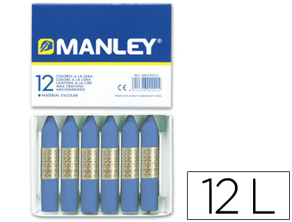 LAPIS DE CERA MANLEY 12 UNIDADES AZUL ULTRAMAR
