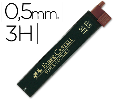 MINAS FABER GRAFITE 9065 0,5 MM 3H - ESTOJO DE 12 MINAS