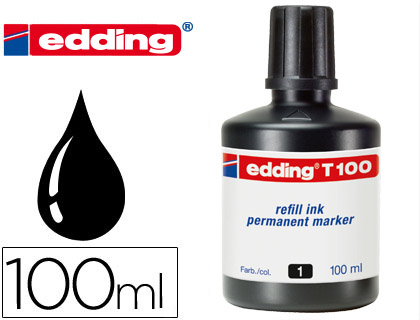 TINTA MARCADOR EDDING T-100 PRETO FRASCO DE 100 ML