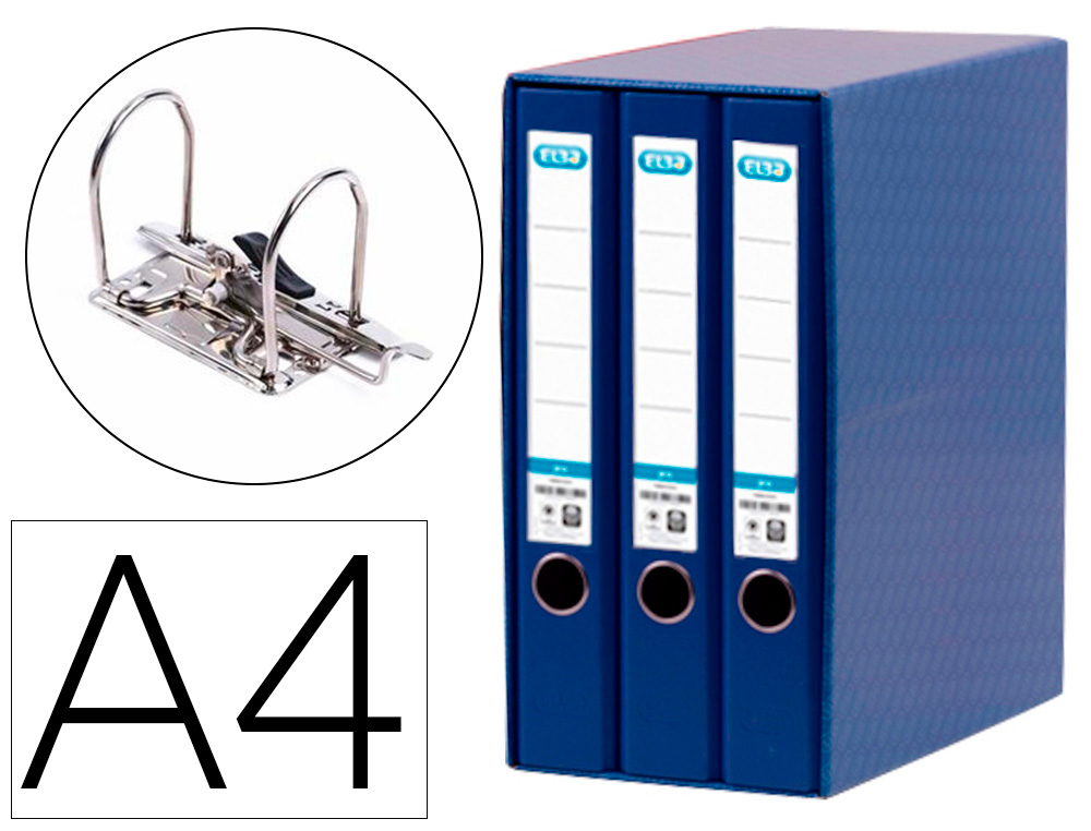 MODULO DE 3 PASTAS DE ARQUIVO ELBA DIN A4 LOMBADA 50 MM AZUL