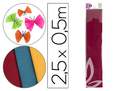 PAPEL CREPE EM CELOFANE LIDERPAPEL 50 CM X 2,5 M BORDEAUX CLASSICO