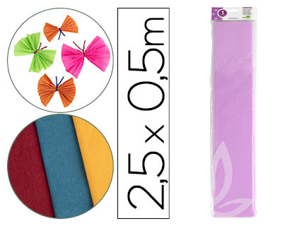 PAPEL CREPE EM CELOFANE LIDERPAPEL 50 CM X 2,5 M LILAS CLASSICO