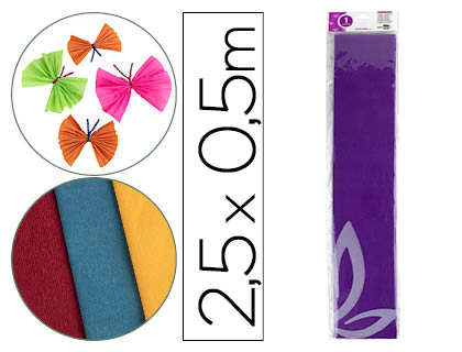 PAPEL CREPE EM CELOFANE LIDERPAPEL 50 CM X 2,5 M VIOLETA ESCURO CLASSICO