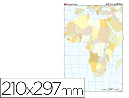 MAPA MUDO COLOR AFRICA -POLITICO