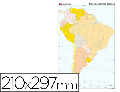 MAPA MUDO COLOR AMERICA SUR -POLITICO