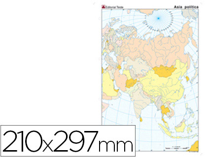 MAPA MUDO COLOR ASIA -POLITICO