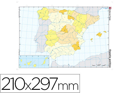 MAPA MUDO COLOR ESPAA -POLITICO