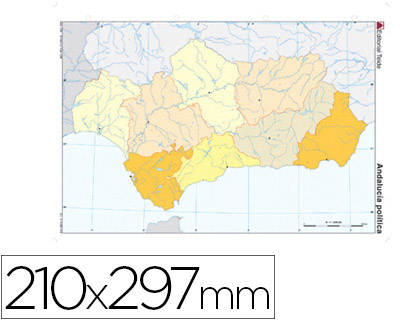 MAPA MUDO COLOR ANDALUCIA -POLITICO