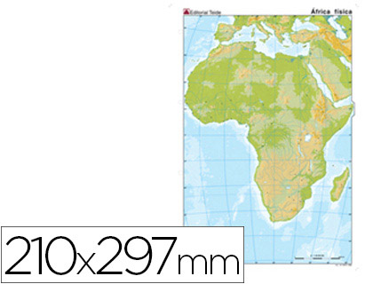 MAPA MUDO COLOR AFRICA -FISICO