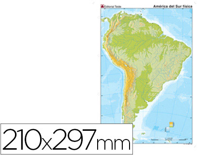 MAPA MUDO COLOR AMERICA SUR -FISICO