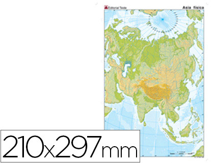 MAPA MUDO COLOR ASIA -FISICO