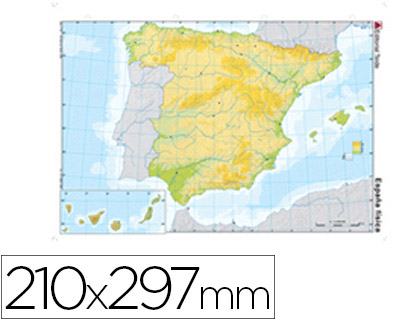 MAPA MUDO COLOR ESPAA -FISICO