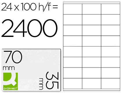 ETIQUETAS ADESIVAS Q-CONNECT DIN A4 70 X 35 MM