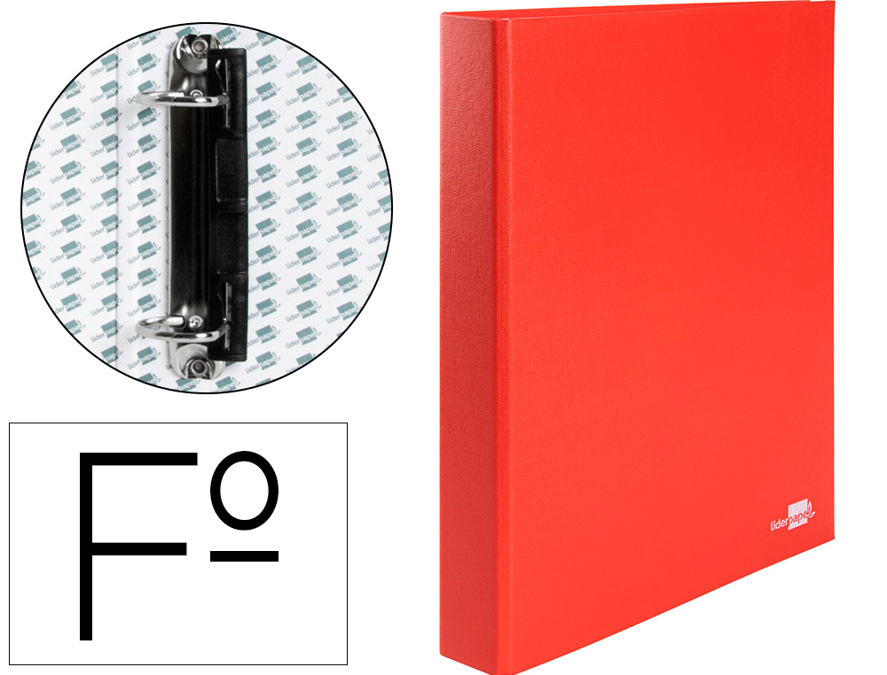 CAPA LIDERPAPEL DE ANEIS PAPER COAT FORRO PVC 2 ANEIS 25 MM VERMELHO