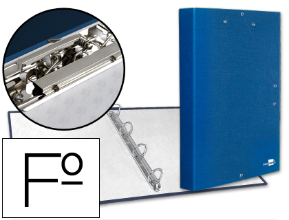 CAPA LIDERPAPEL 4 ANEIS 25 MM COM ELASTICOS ABA E MINI-CLIP AZUL