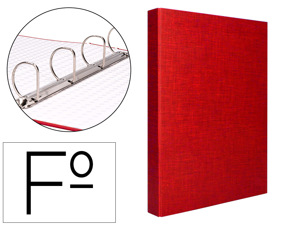 CAPA LIDERPAPEL PAPER COAT 4 ANEIS 40 MM FORRO PVC FOLIO VERMELHO