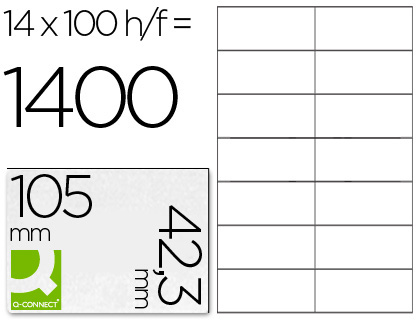 ETIQUETAS ADESIVAS Q-CONNECT DIN A4 105 X 42,3 MM