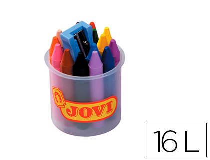 LAPIS DE CERA JOVICOLOR. POTE 16 CORES