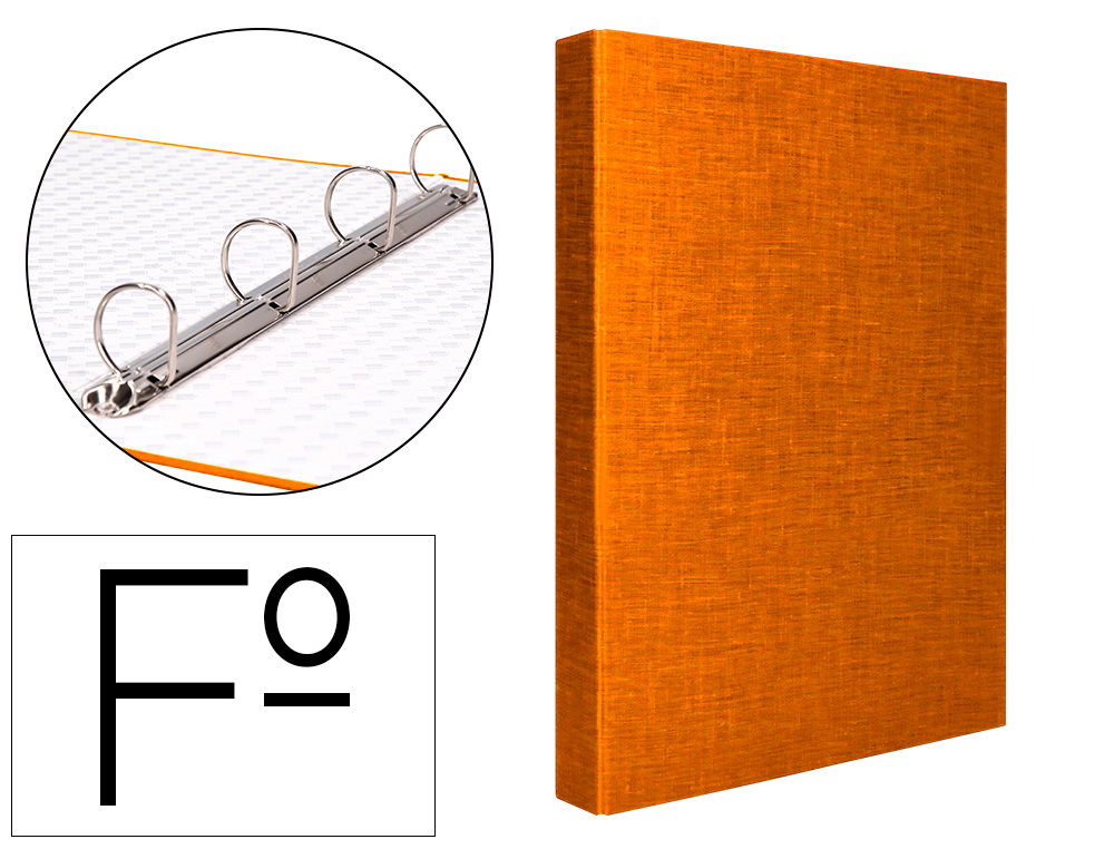 CAPA LIDERPAPEL PAPER COAT 4 ANEIS 25 MM FROSTY LARANJA