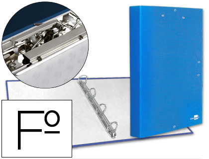 CAPA LIDERPAPEL 4 ANEIS FROSTY COM ELASTICOS ABA E MINI-CLIP AZUL