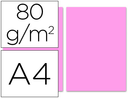 PAPEL DE COR LIDERPAPEL DIN A4 80 GR ROSA EMBALAGEM DE 100 FOLHAS