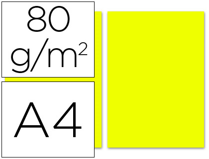 PAPEL DE COR LIDERPAPEL DIN A4 80 GR LIMAO EMBALAGEM DE 100 FOLHAS