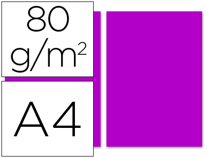 PAPEL DE COR LIDERPAPEL DIN A4 80 GR FUCSIA EMBALAGEM DE 100 FOLHAS