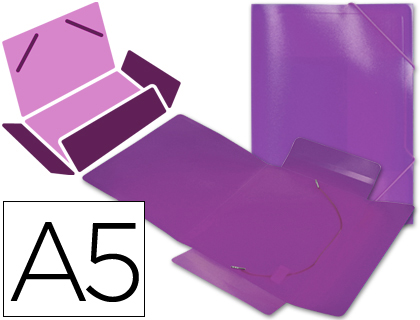 PASTA DE ELASTICOS EM POLIPROPILENO LIDERPAPEL DIN A5 VIOLETA
