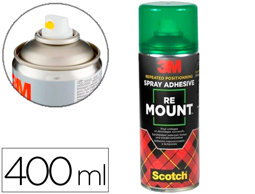 COLA SCOTCH SPRAY REMOUN 400 ML ADESIVO REPOSICIONAVEL INDEFINIDAMENTE