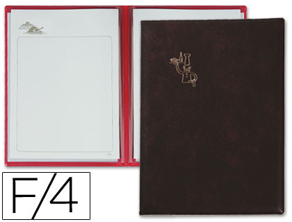 PORTA MENUS PARDO 4 BOLSAS COM LAMINAS LITOGRAFADAS PRETO