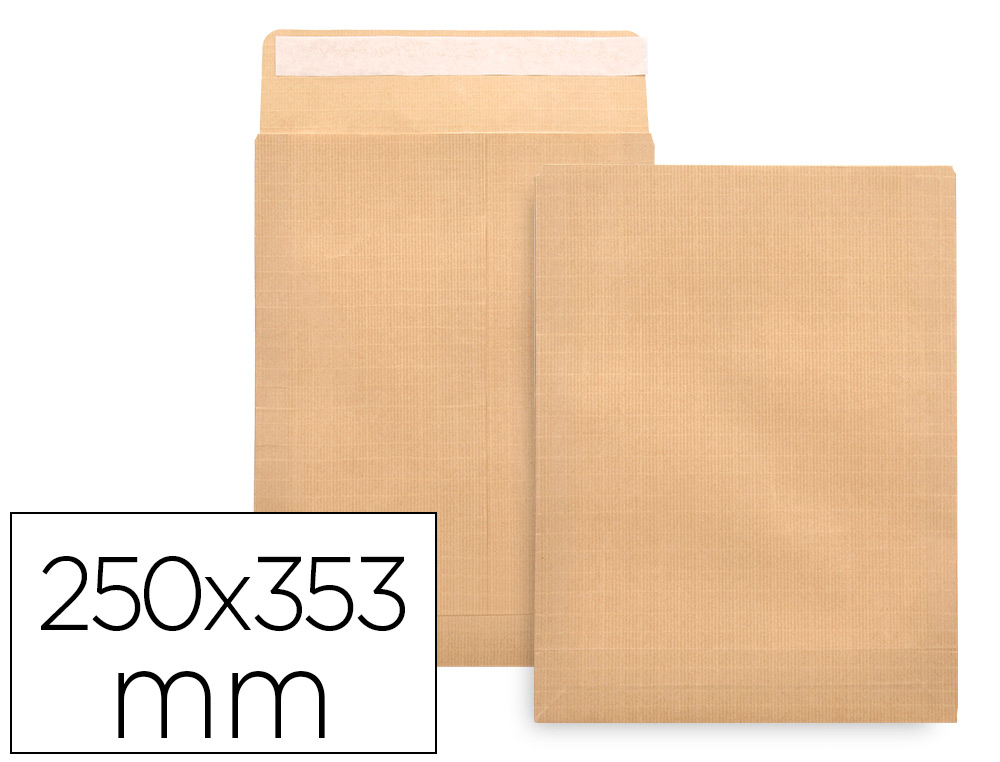 ENVELOPE LIDERPAPEL N.11 BOLSA FOLIO PROLONGADO CASTANHO 250X353 MM TIRA DE SILICONE PACK DE 250 UNIDADES