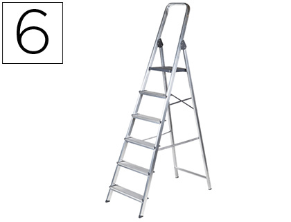 ESCADA Q-CONNECT DE ALUMINIO COM 6 DEGRAUS PESO MAXIMO SUPORTAVEL 150 KG 510 X 1895 X 1203 MM