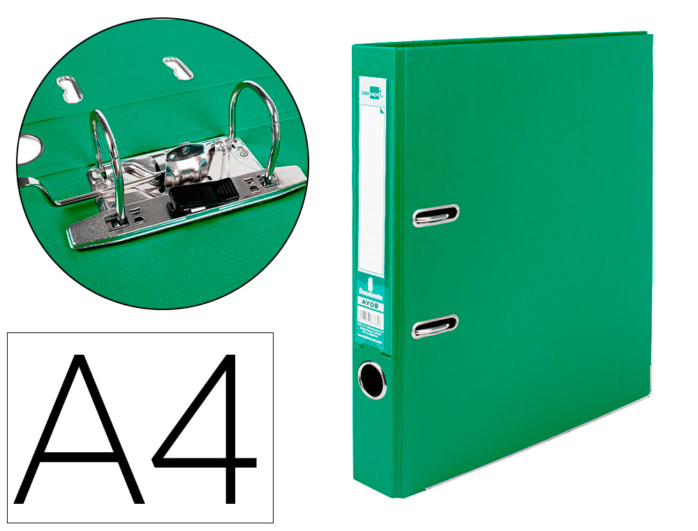 PASTA DE ARQUIVO DE ALAVANCA LIDERPAPEL DOCUMENTA PVC DIN A4 LOMBADA 52 MM VERDE