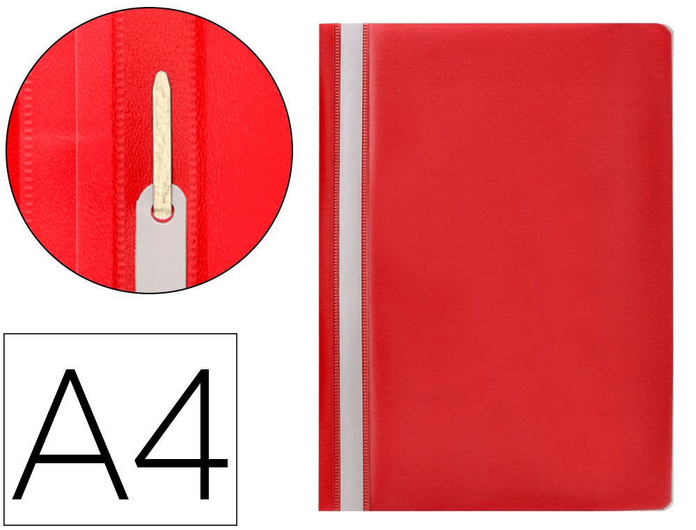 BOLSA DOSSIER Q-CONNECT FASTENER EM PLASTICO DIN A4 VERMELHO