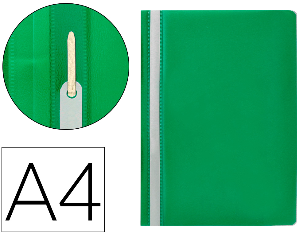 BOLSA DOSSIER Q-CONNECT FASTENER EM PLASTICO DIN A4 VERDE