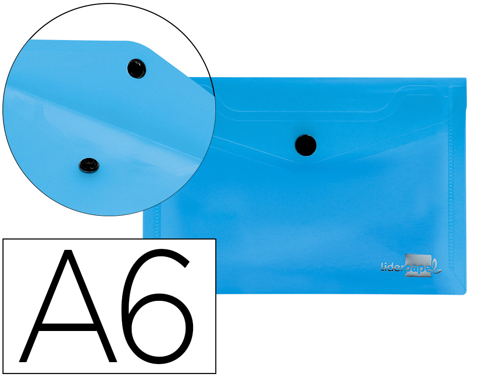 BOLSA PORTA DOCUMENTOS LIDERPAPEL COM MOLA DIN A6 AZUL