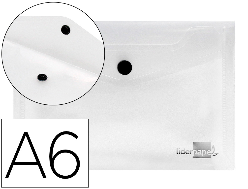 BOLSA PORTA DOCUMENTOS LIDERPAPEL COM MOLA DIN A6 CRISTAL